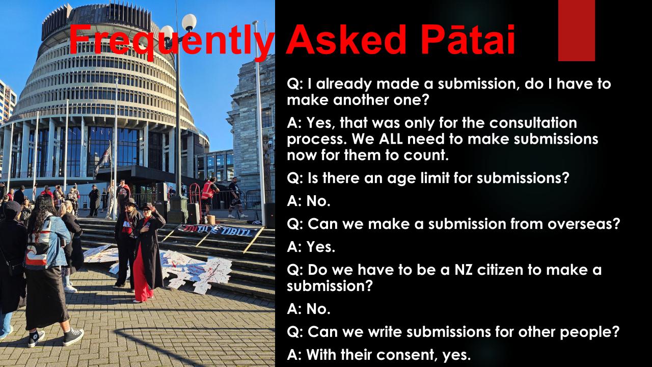 THE REGULATORY STANDARDS BILL SUBMISSIONS WORKSHOP SLIDE 11