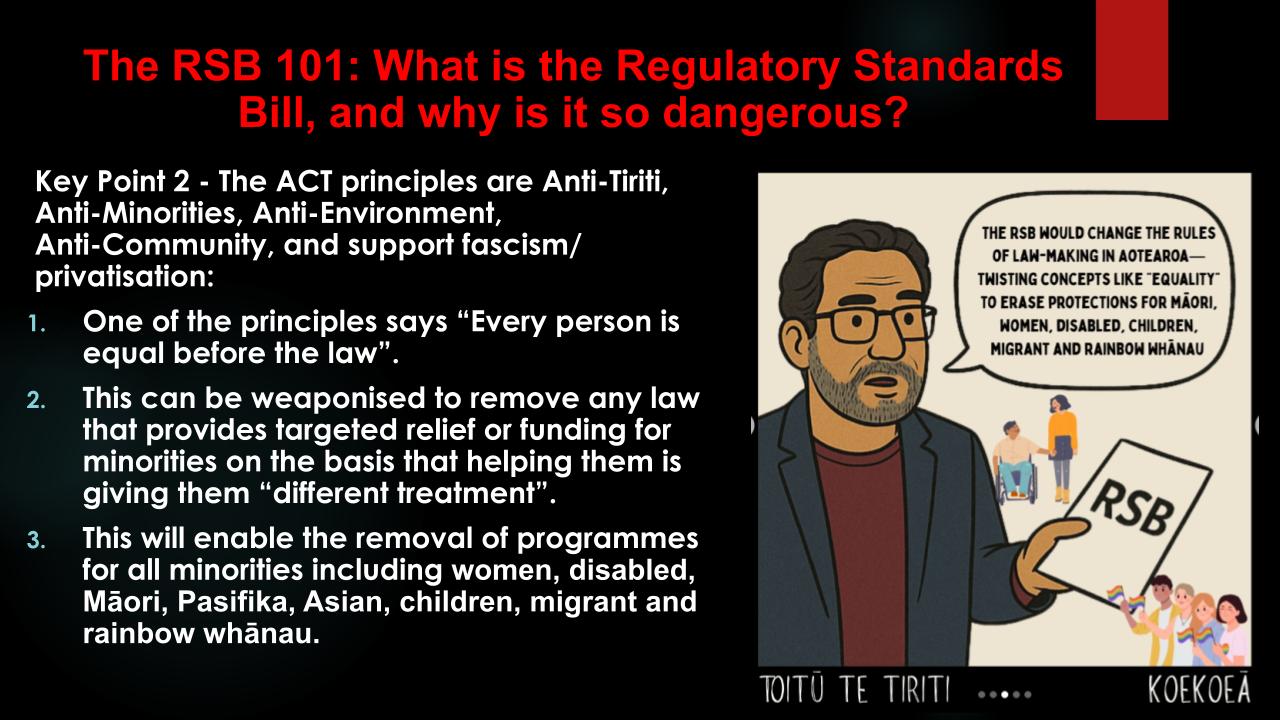 THE REGULATORY STANDARDS BILL SUBMISSIONS WORKSHOP SLIDE 5
