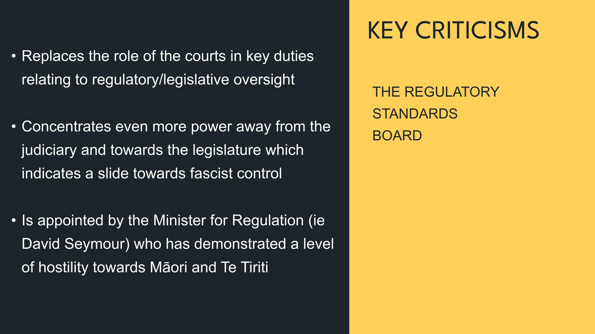 THE REGULATORY STANDARDS BILL SUBMISSIONS GUIDE SLIDE 1