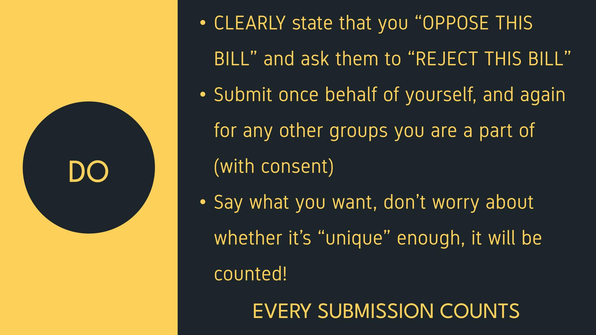 THE REGULATORY STANDARDS BILL SUBMISSIONS GUIDE SLIDE 1